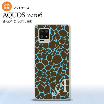SHG04 SHG04 ZERO6 AQUOS zero6 スマホケース ソフトケース キリン 青 +アルファベット メンズ レディース nk-zero6-tp747i