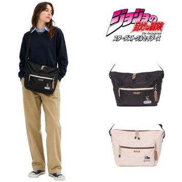outdoor products ジョジョの奇妙な冒険 イギーモチーフショルダー ショルダーバッグ 斜め掛け レディース メンズ ギフト プレゼント ブラック jo03 ODJO03