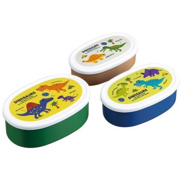 DINOSAURS PICTURE BOOK 抗菌 シール容器 3Pセット スケーター ※送料無料(北海道・沖縄は除く)