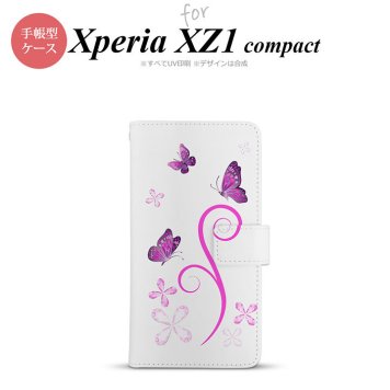 【手帳型 スマホ カバー ケース】【SO02K】【エクスペリア XZ1】手帳型 ケース SO-02K スマホ カバー Xperia XZ1 Compact エクスペリア バタフライ・蝶（C） ピンク nk-004s-so02k-dr223【メール便送料無料】