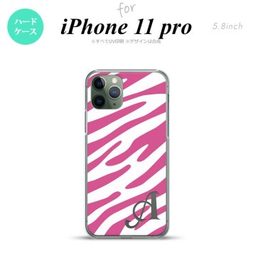 iPhone11Pro iPhone11 Pro スマホケース ハードケース ゼブラ ピンク 白 +アルファベット メンズ レディース nk-i11p-122i