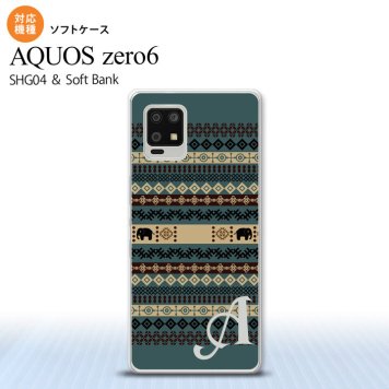 SHG04 SHG04 ZERO6 AQUOS zero6 スマホケース ソフトケース エスニック ゾウ 青 +アルファベット メンズ レディース nk-zero6-tp1573i
