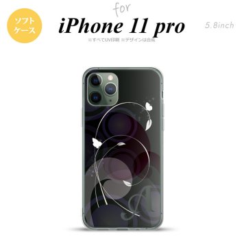 iPhone11Pro iPhone11 Pro スマホケース ソフトケース バタフライ 蝶 A 黒 +アルファベット メンズ レディース nk-i11p-tp204i