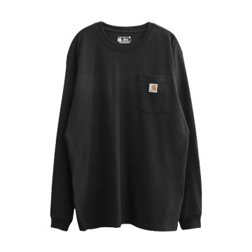 カーハート CARHARTT トップス Tシャツ 長袖 ロンT ポケット ポケT ワークウェア ルーズフィット オーバーサイズ シンプル ワンポイント K126 メンズ ブラック