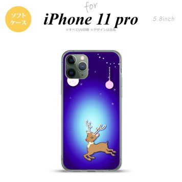 iPhone11Pro iPhone11 Pro スマホケース ソフトケース トナカイ 青 メンズ レディース nk-i11p-tp644