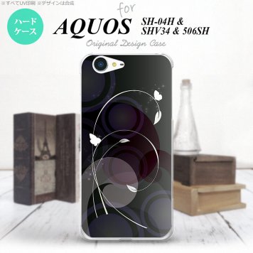 【SH04H】【スマホケース/スマホカバー】【アクオス ゼータ】SH04H スマホケース AQUOS ZETA SH04H カバー アクオス ゼータ バタフライ・蝶（A） 黒 nk-sh04h-204【メール便送料無料】