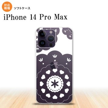 iPhone14 ProMax iPhone14 Pro Max スマホケース 背面ケースソフトケース レース クリア 白 2022年 9月発売 nk-i14pm-tp1481
