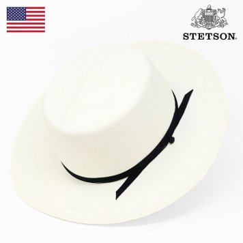 STETSON ハット パナマハット ステットソン メンズ 夏用 高級 帽子 白 オプティモハット クラシック 中折れ ストローハット エクアドル製 リゾート 紳士 58cm 60cm 麦わら帽子 天然トキヤ草 ホワイト 黒 リボン 男性 誕生日 プレゼント 父の日 ギフト ラッピング