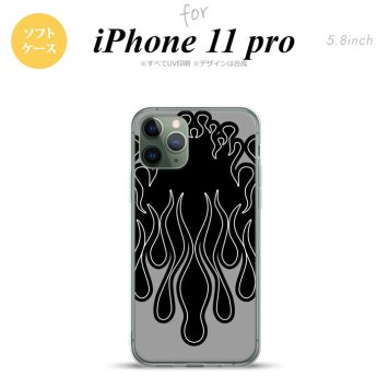 iPhone11Pro iPhone11 Pro スマホケース ソフトケース ファイヤー 炎 黒 黒 メンズ レディース nk-i11p-tp1302