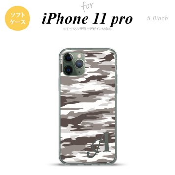 iPhone11Pro iPhone11 Pro スマホケース ソフトケース タイガー 迷彩 B グレー +アルファベット メンズ レディース nk-i11p-tp1161i