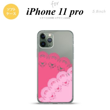 iPhone11Pro iPhone11 Pro スマホケース ソフトケース レース B ピンク メンズ レディース nk-i11p-tp727