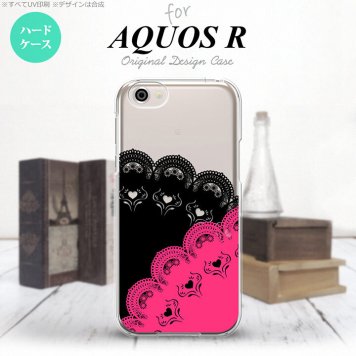 【SH03J】【スマホケース/スマホカバー】【アクオス R】SH03J スマホケース AQUOS R SH-03J カバー アクオス R レース(B) 黒×ピンク nk-sh03j-728【メール便送料無料】