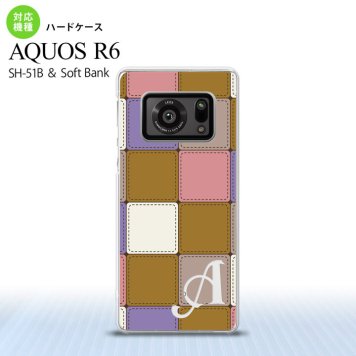 SH-51B AQUOS R6 AQUOS R6 スマホケース ハードケース パッチワーク ミックスC ベージュ +アルファベット メンズ レディース nk-r6-1673i