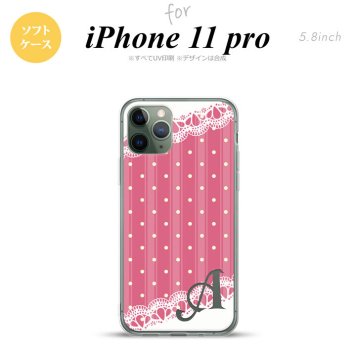 iPhone11Pro iPhone11 Pro スマホケース ソフトケース ドット レース C ピンク +アルファベット メンズ レディース nk-i11p-tp1611i