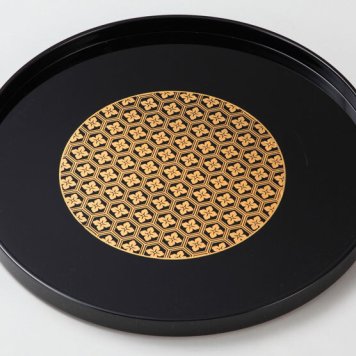 亀甲小紋　10.0丸盆 インテリア 漆器 盆 カタログギフト 景品 粗品