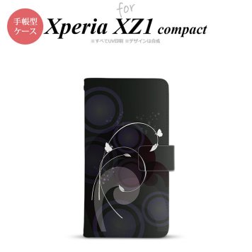 【手帳型 スマホ カバー ケース】【SO02K】【エクスペリア XZ1】手帳型 ケース SO-02K スマホ カバー Xperia XZ1 Compact エクスペリア バタフライ・蝶（A） 黒 nk-004s-so02k-dr204【メール便送料無料】