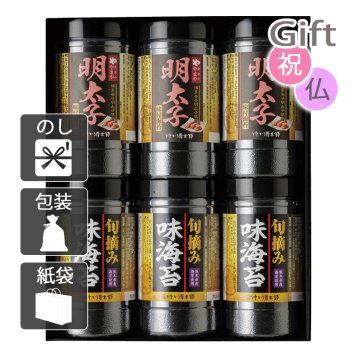 食卓のやまや 博多辛子明太子味海苔&旬摘み味海苔セット 味付け海苔 　　(プレゼント ギフト 基本送料 のし 包装 ラッピング 紙袋 無料 内祝 内祝い お返し 快気祝い 快気祝 快気内祝 お返し 出産祝い 出産内祝い お返し 結婚内祝い 結婚祝 結婚祝い 引出物 新築祝い 新築内祝 お返し 香典返し お供え 御供 法事 志 満中陰志 御供 粗供養)