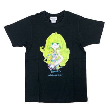 水森亜土 サムワン 半袖Tシャツ(M) ブラック