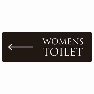 トイレ 案内 シール WOMENS 文字タイプ ブラック ホワイト 左 矢印 長方形 方向案内 進路ドア 防水 屋内 屋外 サインステッカー ピクトサイン トイレマーク表示 案内 注意 施設 御手洗 TOILET おしゃれ シンプル 安全対策