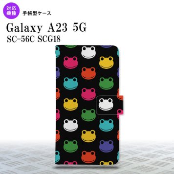 Galaxy A23 GalaxyA23 手帳型スマホケース カバー カエル かえる 黒 2022年 10月発売 nk-004s-a23-dr161