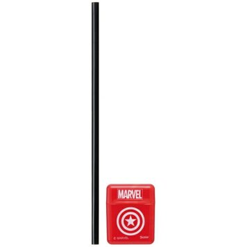 MARVEL ケース付シリコーンストロー 21cm ※送料無料(ポスト投函)