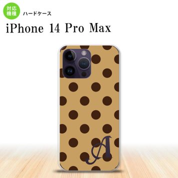 iPhone14 ProMax iPhone14 Pro Max スマホケース 背面ケース ハードケース ドット 水玉 B 茶 黒茶 +アルファベット 2022年 9月発売 nk-i14pm-102i