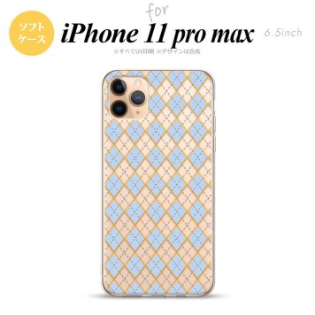 iPhone11ProMax iPhone11pro max スマホケース ソフトケース アーガイル クリア 青 メンズ レディース nk-i11pm-tp1414