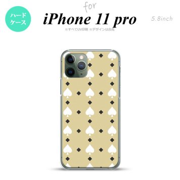 iPhone11Pro iPhone11 Pro スマホケース ハードケース トランプ スペード ベージュ 白 メンズ レディース nk-i11p-541