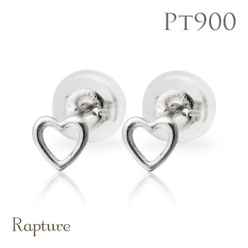 プラチナ ピアス ハート PT900 地金入りシリコンキャッチ 白金 スタッドピアス セカンドピアス シンプル 華奢 上品 エラ Ella 彼女 妻 女性 レディース 誕生日 プレゼント ハロウィン 【品番：RME-320045-000】