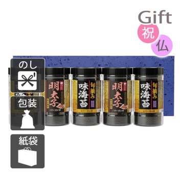 食卓のやまや 博多辛子明太子味海苔&旬摘み味海苔セット 味付け海苔 　　(プレゼント ギフト 基本送料 のし 包装 ラッピング 紙袋 無料 内祝 内祝い お返し 快気祝い 快気祝 快気内祝 お返し 出産祝い 出産内祝い お返し 結婚内祝い 結婚祝 結婚祝い 引出物 新築祝い 新築内祝 お返し 香典返し お供え 御供 法事 志 満中陰志 御供 粗供養)