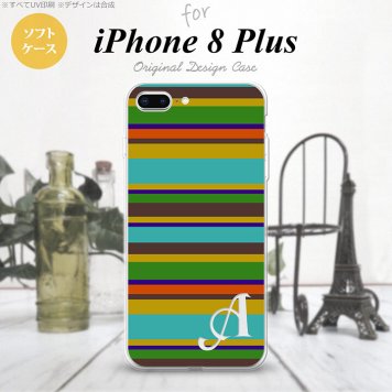 【iPhone8Plus】【スマホケース/スマホカバー】【アイフォン8プラス】iPhone8Plus スマホケース ケース アイフォン8プラス イニシャル ボーダー ターコイズ nk-ip8p-tp702ini【メール便送料無料】