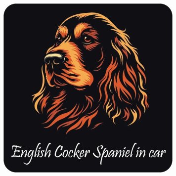 ドッグ カーステッカー イラスト付 Dog in Car イングリッシュコッカースパニエル Aタイプ セーフティサイン 犬種別 正方形 13x13cm シール リア あおり運転対策 Dog Sticker 屋外 屋内 防水 かわいい おしゃれ 安全対策 カーサイン