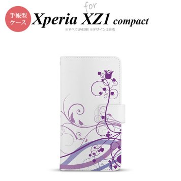 【手帳型 スマホ カバー ケース】【SO02K】【エクスペリア XZ1】手帳型 ケース SO-02K スマホ カバー Xperia XZ1 Compact エクスペリア 草 紫 nk-004s-so02k-dr1623【メール便送料無料】