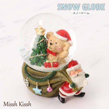 スノードーム  Sサイズ 小さい クリスマス サンタクロース テディベア サンタ Snow Globe Christmas Xmas インテリア コレクション