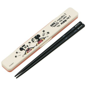 ヴィンテージ コミック ミッキー 音のならない箸・箸箱セット 箸18cm ※送料無料(ポスト投函)