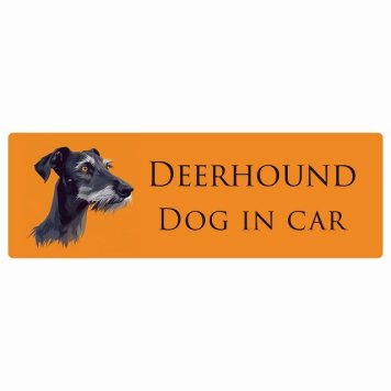ドッグ カーステッカー イラスト付 Dog in Car ディアハウンド Bタイプ セーフティサイン 犬種別 長方形 20x6.7cm シール リア あおり運転対策 Dog Sticker 屋外 屋内 防水 かわいい おしゃれ 安全対策 カーサイン