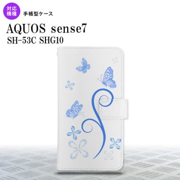 sense7 sense7 手帳型スマホケース カバー バタフライ 蝶 青 2022年 11月発売 nk-004s-sens7-dr222