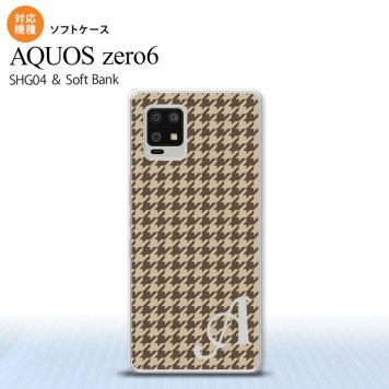 SHG04 SHG04 ZERO6 AQUOS zero6 スマホケース ソフトケース 千鳥 格子 小 茶 +アルファベット メンズ レディース nk-zero6-tp910i