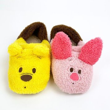 ディズニー プー & ピグレット あったか クニャック スリッパ パブーシュ ボア素材 ウィンター