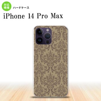 iPhone14 ProMax iPhone14 Pro Max スマホケース 背面ケース ハードケース ダマスク A ベージュ 茶 2022年 9月発売 nk-i14pm-460