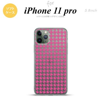 iPhone11Pro iPhone11 Pro スマホケース ソフトケース 千鳥 格子 小 ピンク クリア メンズ レディース nk-i11p-tp903