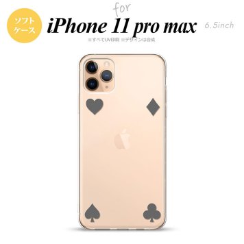 iPhone11ProMax iPhone11pro max スマホケース ソフトケース トランプ 四隅 グレー メンズ レディース nk-i11pm-tp521