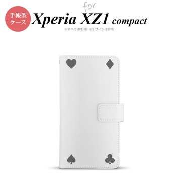 【手帳型 スマホ カバー ケース】【SO02K】【エクスペリア XZ1】手帳型 ケース SO-02K スマホ カバー Xperia XZ1 Compact エクスペリア トランプ(四隅) グレー nk-004s-so02k-dr521【メール便送料無料】