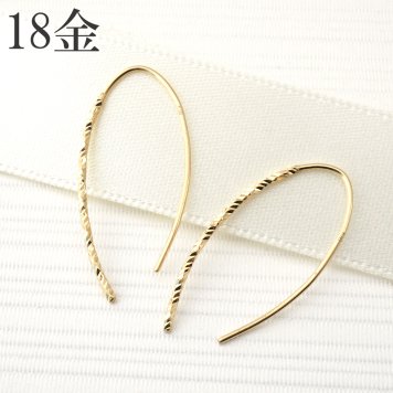 【エレガンス☆】18k 18金 ピアス フックピアス 華奢 シンプル 地金 レディース 【ギフトボックス付き】アクセサリー 誕生日プレゼントに 18k 18金 フックピアス 華奢 シンプル 地金 レディース ラッピング無料