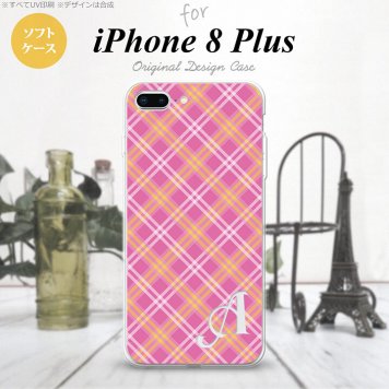 【iPhone8Plus】【スマホケース/スマホカバー】【アイフォン8プラス】iPhone8Plus スマホケース ケース アイフォン8プラス イニシャル チェックA ピンク nk-ip8p-tp433ini【メール便送料無料】