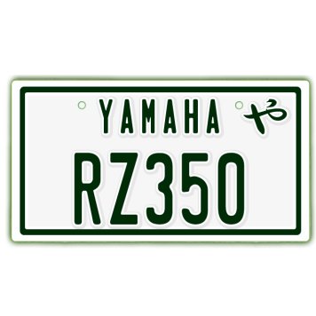 なんちゃって単車プレート【YAMAHA・RZ350】ナンバープレート　バイク　二輪　オートバイ　グッズ　アクセサリー　雑貨 インテリア アイテム プレゼント ギフト バイク好き 旧車 走り屋 ギア パーツ メンテナンス ファッション お洒落 オブジェ