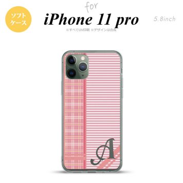 iPhone11Pro iPhone11 Pro スマホケース ソフトケース チェック ボーダー 赤 +アルファベット メンズ レディース nk-i11p-tp1606i