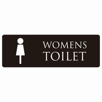 トイレ 案内 シール WOMENS ブラック ホワイト 長方形 ドア 防水 屋内 屋外 サインステッカー ピクトサイン トイレマーク表示 案内 注意 施設 御手洗 TOILET おしゃれ シンプル 安全対策