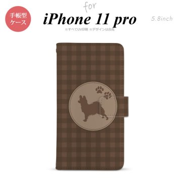 iPhone11Pro iPhone11 Pro 手帳型スマホケース カバー 犬 パピヨン 茶  nk-004s-i11p-dr817