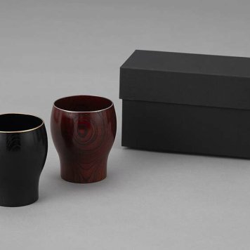器の木　プレミアムカップペア（黒・朱） インテリア 漆器 盆 カタログギフト 景品 粗品